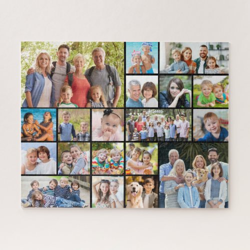 Personalized 19 Photo Collage Custom Color Jigsaw Puzzle