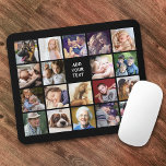 Personalized 19 Square Photo Collage Mouse Pad<br><div class="desc">Personalized mouse mat featuring 19 photos of your choice,  and a text template for you to customize.</div>