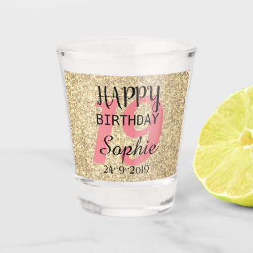 Personalized 19th Birthday Shot Glass