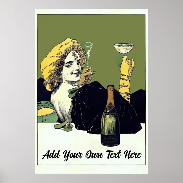 Personalized 19th Century Wine  Poster (Front)