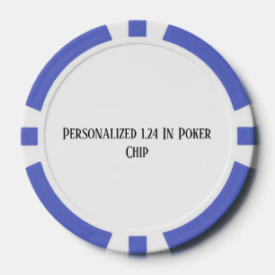 Personalized 1.24 In Blue Poker Chips