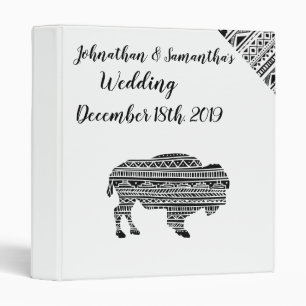 Personalized 1.5" Wedding Binder Boho Buffalo Trib