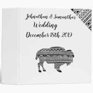 Personalized 1.5" Wedding Binder Boho Buffalo Trib