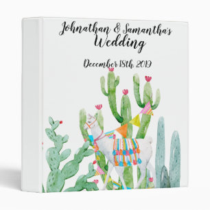 Personalized 1.5" Wedding Binder Boho Llama Bohemi