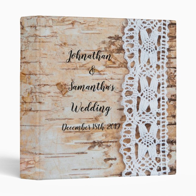 Personalized 1.5" Wedding Binder country barn wood (Front/Spine)