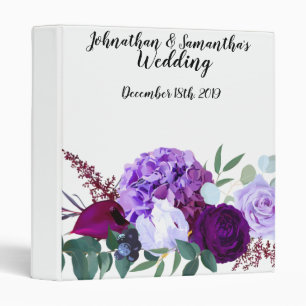 Personalized 1.5" Wedding Binder Lavender Hibiscus