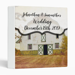 Personalized 1.5" Wedding Binder Sunset Barn Count