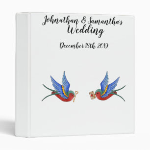 Personalized 1.5" Wedding Binder Traditional Bird