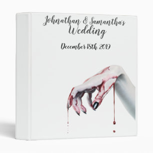 Personalized 1.5" Wedding Binder zombie blood drip