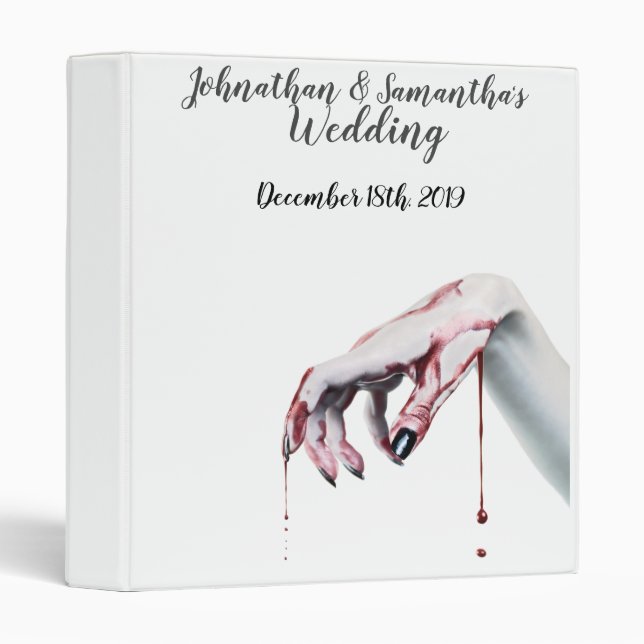 Personalized 1.5" Wedding Binder zombie blood drip (Front/Spine)