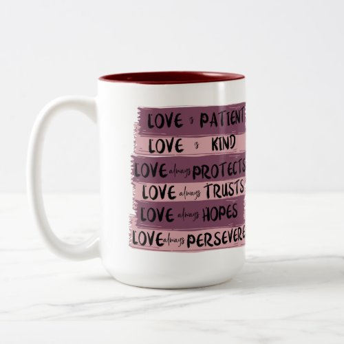 Personalized 1 Corinthians 13 Love Is Patient Two_Tone Coffee Mug