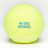 Personalized #1 Dad Father's Day Tennis Ball Blue
