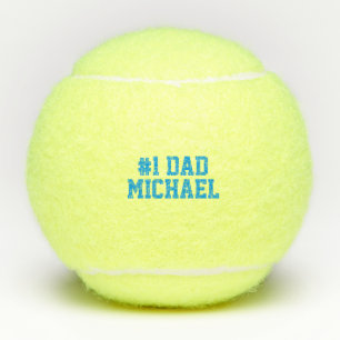 Personalized #1 Dad Father's Day Tennis Ball Blue