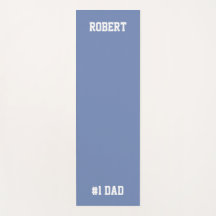 Personalized #1 Dad Father's Day Yoga Mat Blue