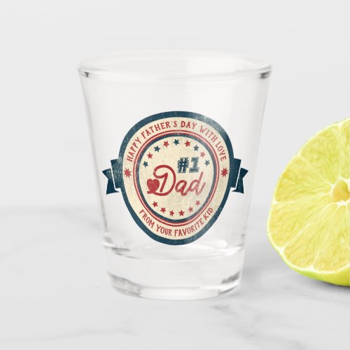 Personalized 1 DAD Vintage Label Glass