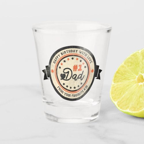 Personalized 1 DAD Vintage Label Glass