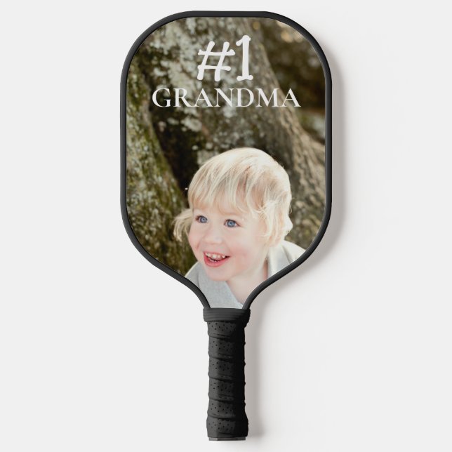 PERSONALIZED #1 Grandma Kid Photo Name Pickleball Paddle (Front)