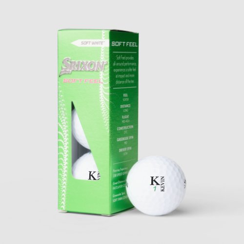 Personalized 1_letter Monogram BLK Golf Balls
