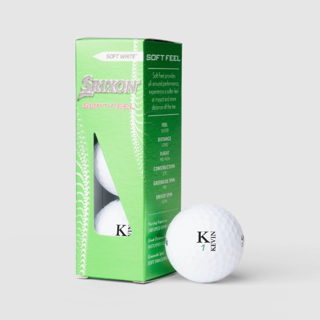Personalized 1-letter Monogram BLK Golf Balls (Packaging)