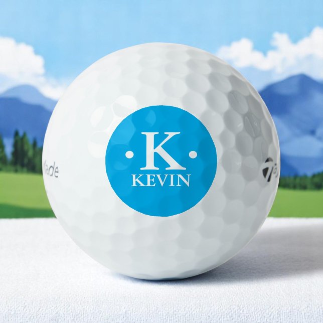 Personalized 1-letter Monogram sky-blue Golf Balls (Creator Uploaded)