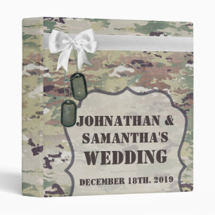 Personalized 1" Wedding Binder Army OCP Camo Unifo