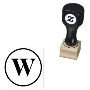 Personalized 1" x 1" size Monogram Style Wood Art Rubber Stamp