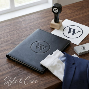Personalized 1" x 1" size Monogram Style Wood Art Rubber Stamp