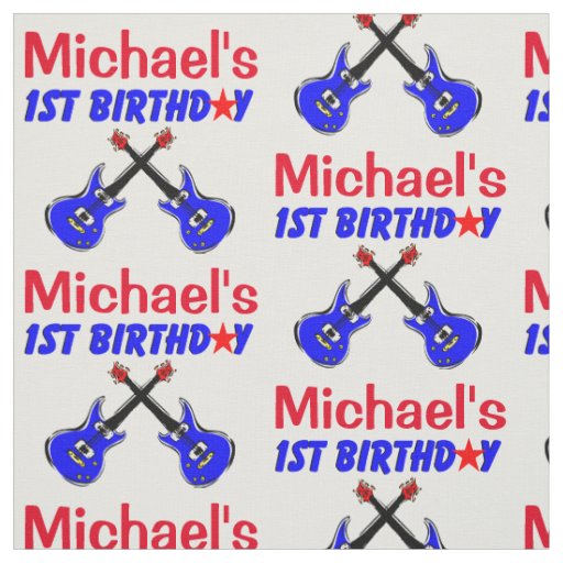PERSONALIZED 1 YR OLD ROCK STAR FABRIC