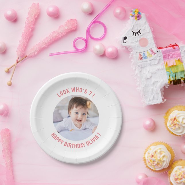 Personalized 1st 7th 20th 30th 40th 50th Birthday Paper Plates (Party)