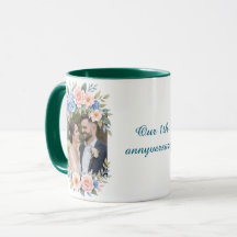 Personalized 1st Anniversary Photo Mug