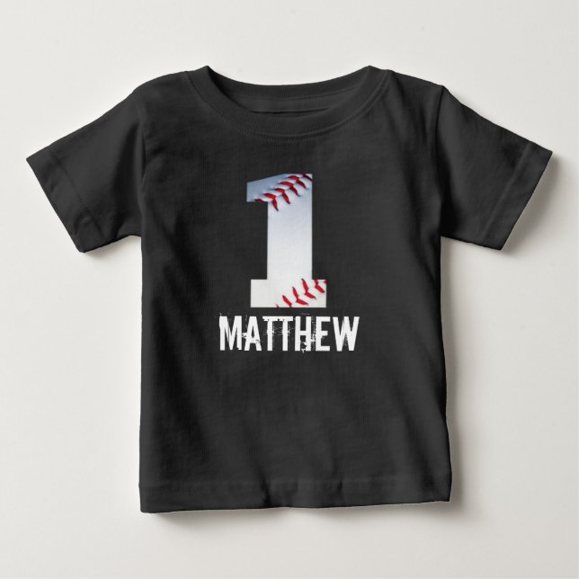 Personalized 1st Birthday Baseball Shirt (Front)