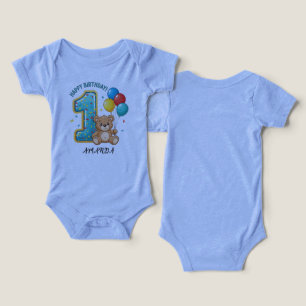 Personalized 1st Birthday Bear Bodysuit