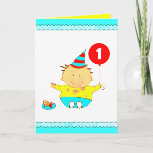 personalized 1st birthday card