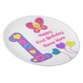 PERSONALIZED 1st Birthday Plates for Baby Girls (Right Side)