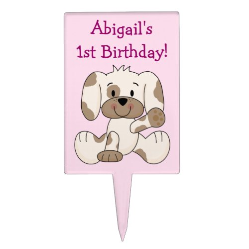 Personalized 1st Birthday Puppy Dog Cake Topper