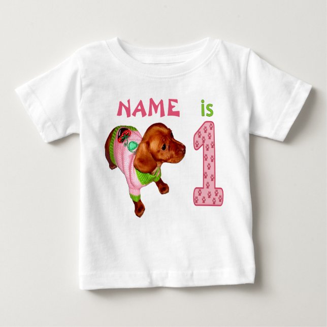 Personalized 1st Birthday Shirts for Girls (Front)