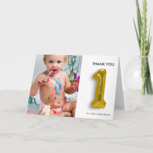 Personalized 1st Birthday Thank You Card