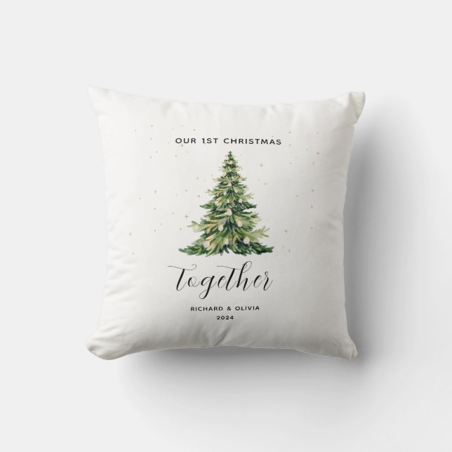 Personalized 1st Christmas Together Couple Gift  Throw Pillow (Front)