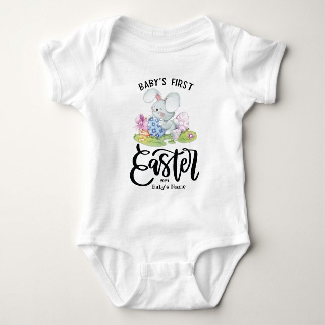 Personalized 1st Easter Baby Clothes Bodysuit (Front)