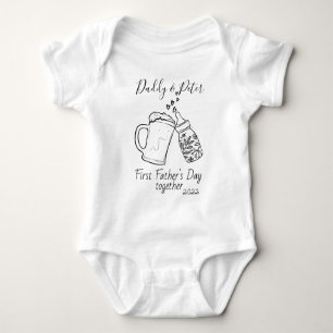Personalized 1st Father's day matching  Baby Bodysuit