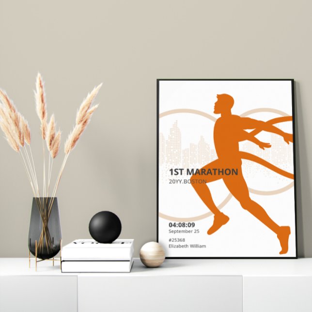 Personalized 1st Marathon Runner Gift Poster (Personalized 1st Marathon Runner Gift Poster)