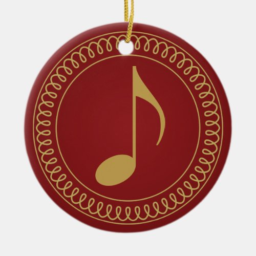 Personalized 2011 Music Note Christmas Gift Ceramic Ornament
