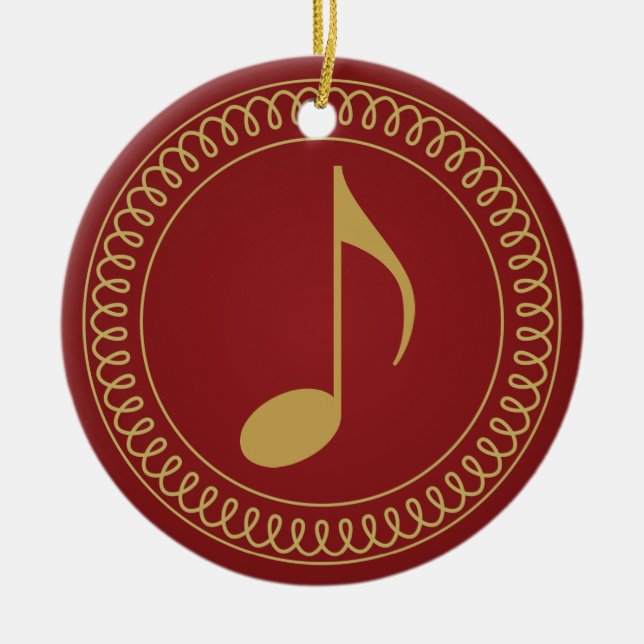 Personalized 2011 Music Note Christmas Gift Ceramic Ornament (Front)