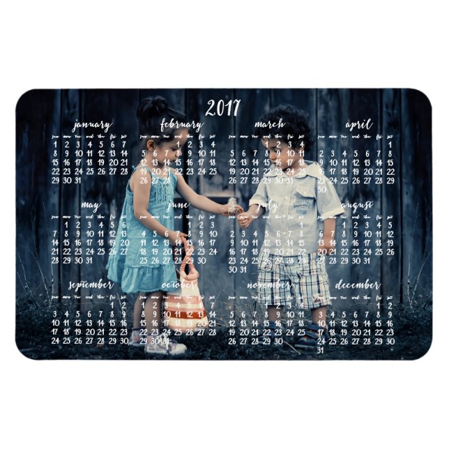 Personalized 2017 Magnetic Calendar 4x6 Magnet (Horizontal)