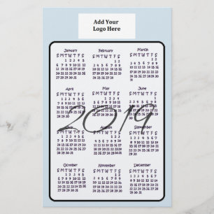 Personalized 2019 Calendar Custom Color and Logo Flyer
