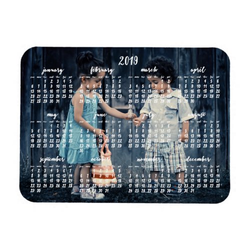 Personalized 2019 Magnetic Calendar 3x4 Magnet