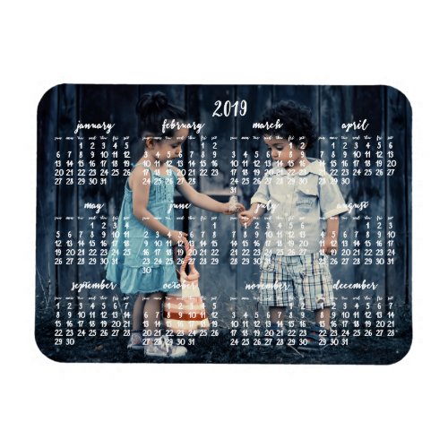 Personalized 2019 Magnetic Calendar 3x4 Magnet