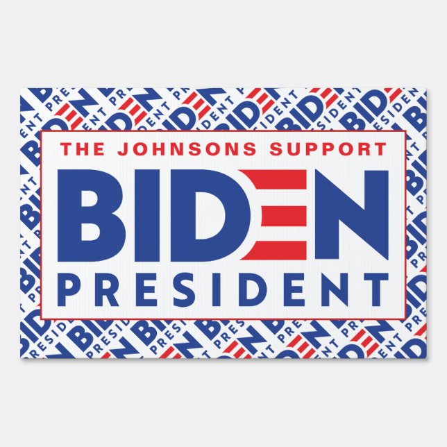 Personalized 2020 President Joe Biden Campaign Sign (Front)