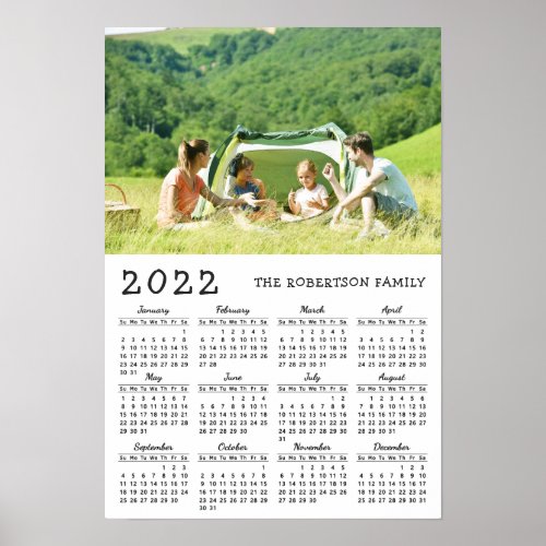 Personalized 2022 Calendar Family Photo Poster