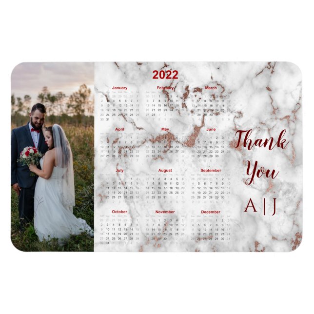 Personalized 2022 Photo Fridge Calendar Magnet (Horizontal)